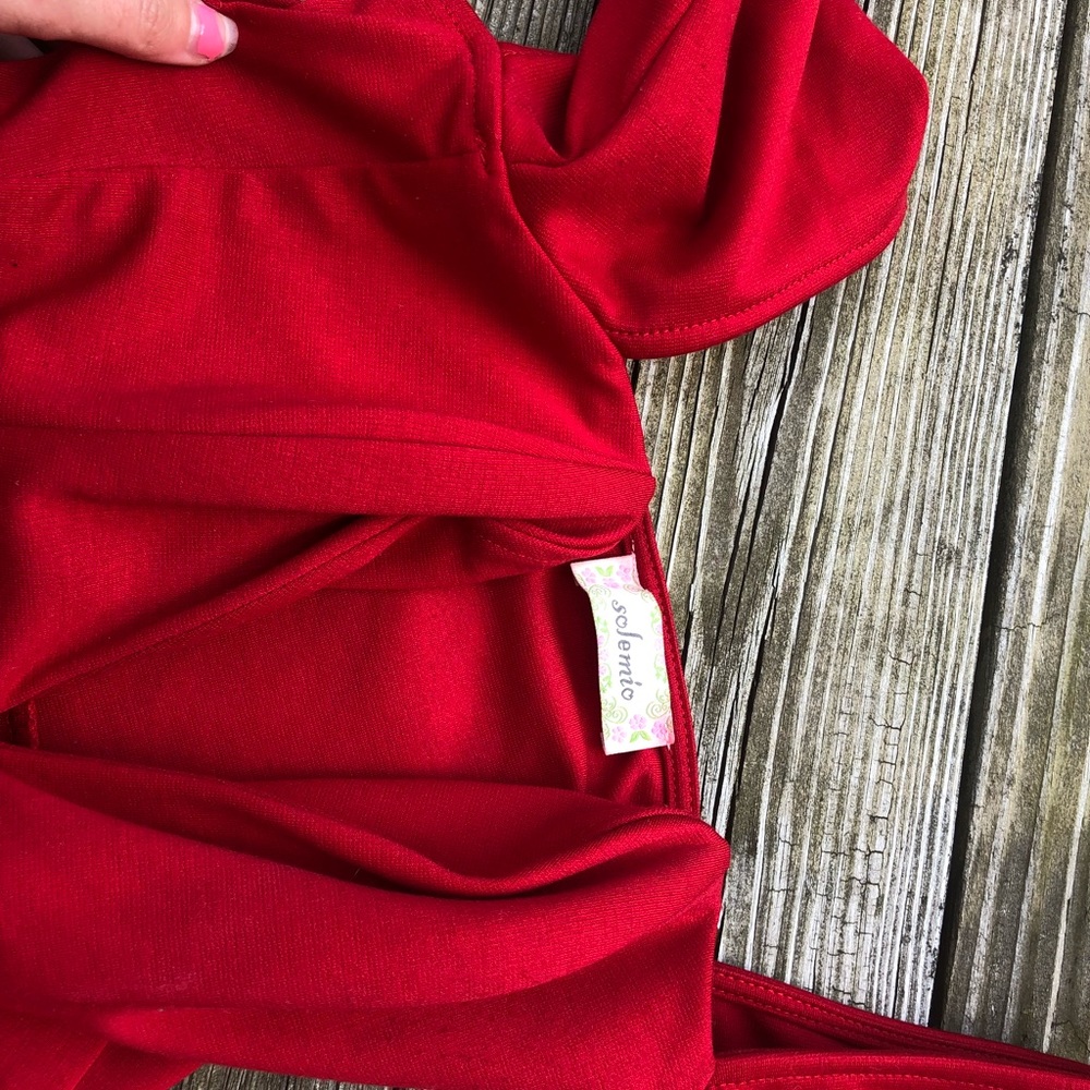 NASTYGAL gorgeous red Bardot off the shoulder skater dress size m - Picture 5 of 8